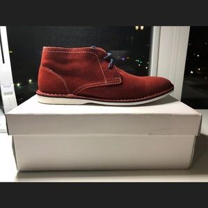 Steve Madden Locktin Red Suede Ankle Fashion Boots